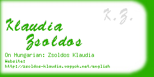 klaudia zsoldos business card